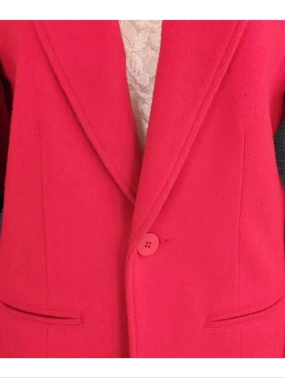 Vintage Lizwear Petites  Red Wool Blend Jacket - Picture 2 of 9
